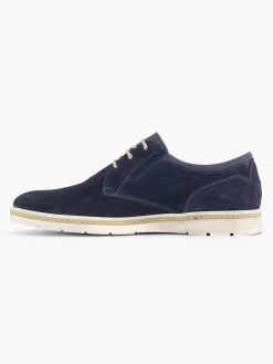 Online Blauwe Leren Veterschoen Heren Geklede Schoenen
