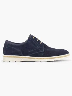 Online Blauwe Leren Veterschoen Heren Geklede Schoenen