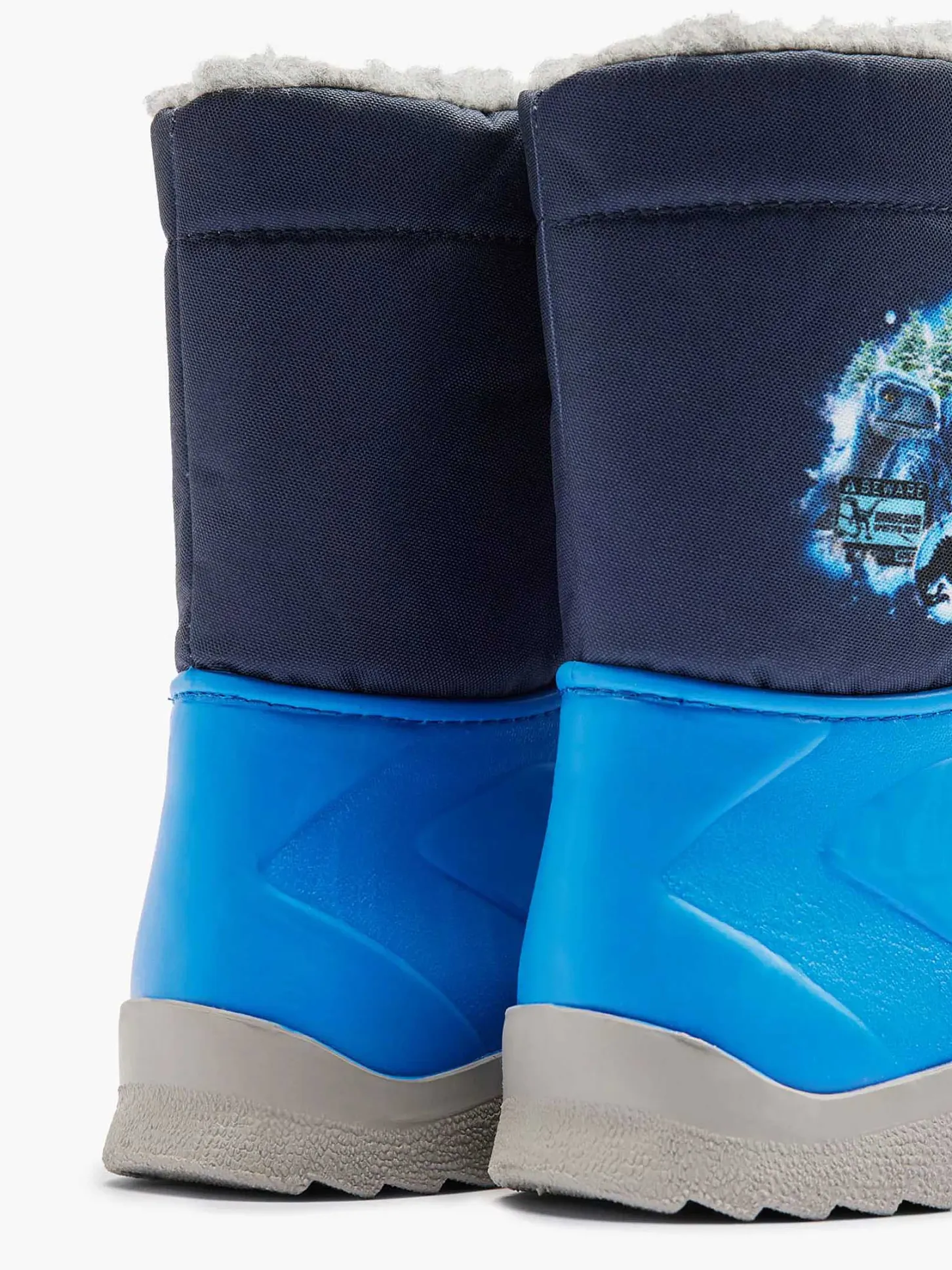 Outlet Blauwe Regenlaars Dino Gevoerd Kinderen Babyschoenen