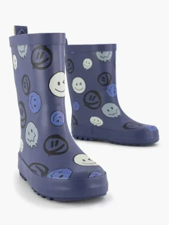 Clearance Blauwe Regenlaars Smiley Kinderen Jongensschoenen