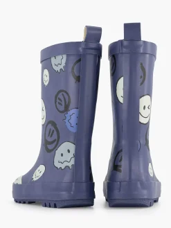 Clearance Blauwe Regenlaars Smiley Kinderen Jongensschoenen