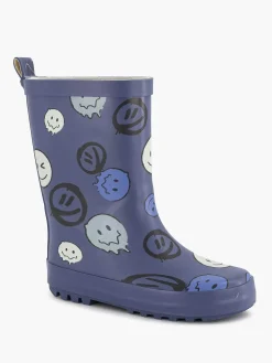 Clearance Blauwe Regenlaars Smiley Kinderen Jongensschoenen