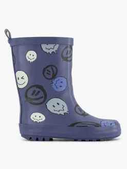 Clearance Blauwe Regenlaars Smiley Kinderen Jongensschoenen