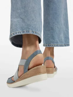 Discount Blauwe Sandalette Sleehak Dames Sandalen