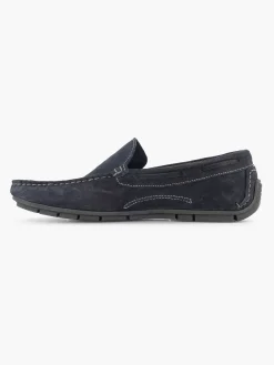 Discount Blauwe Suede Comfort Instapper Heren Instappers