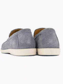 Hot Blauwe Suede Loafer Heren Instappers