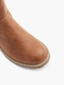 Clearance Bruine Enkelboot Gevoerd Dames Enkellaarzen & Boots