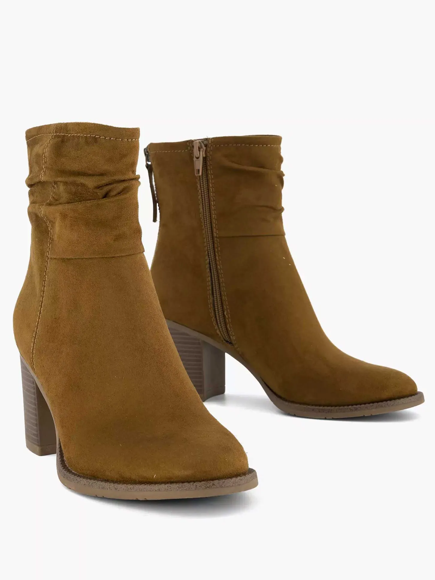 New Bruine Enkellaars Hak Dames Enkellaarzen & Boots