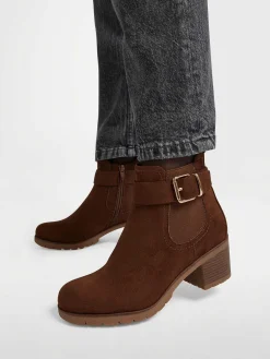 Bruine Enkellaars Siergesp Dames Enkellaarzen & Boots
