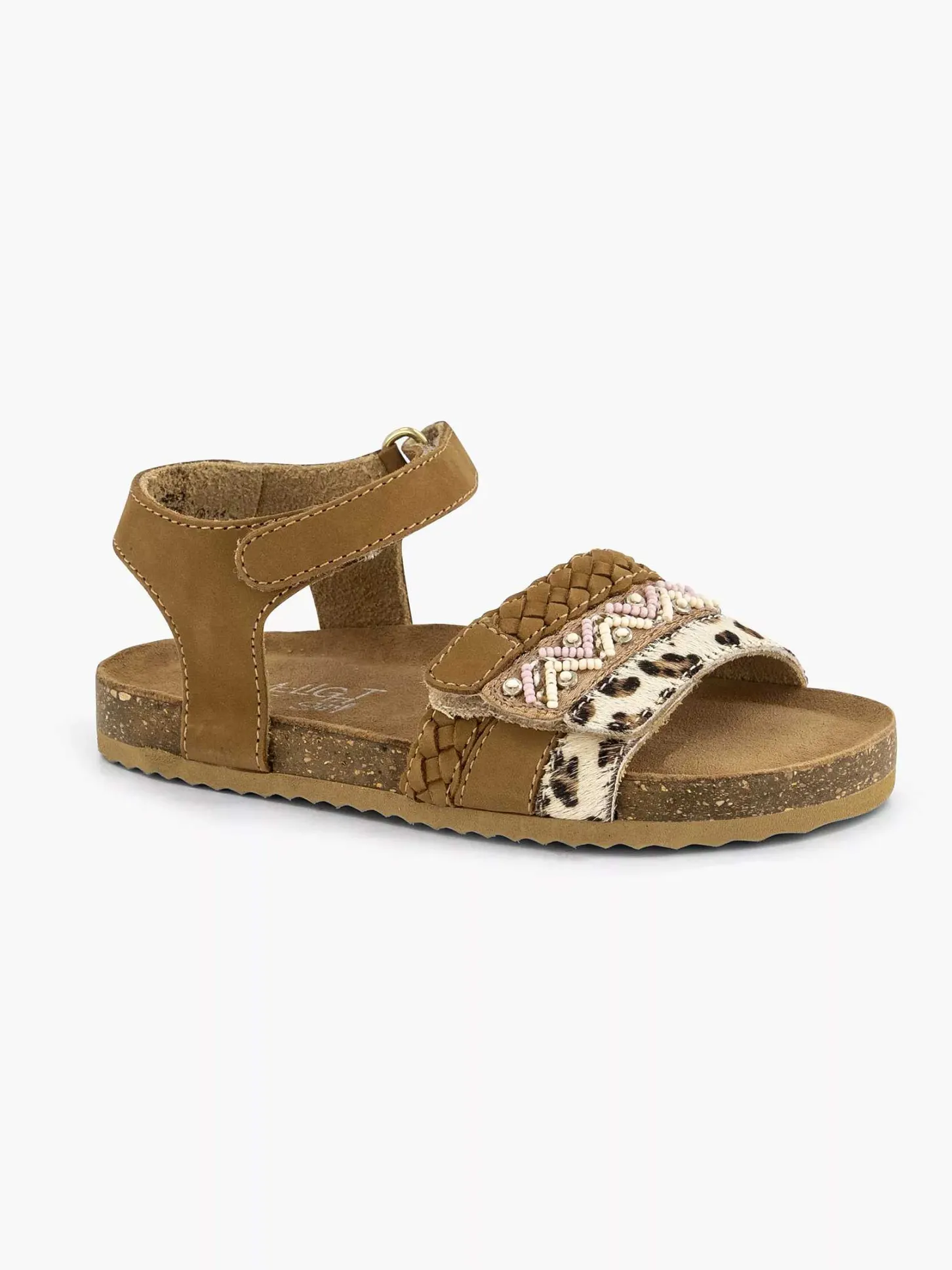 Discount Bruine Leren Sandalen Panterprint Kinderen Jongensschoenen