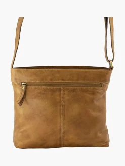 Discount Bruine Leren Schoudertas Dames Online Exclusive Accessoires