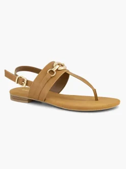 Outlet Bruine Sandaal Sierketting Dames Sandalen