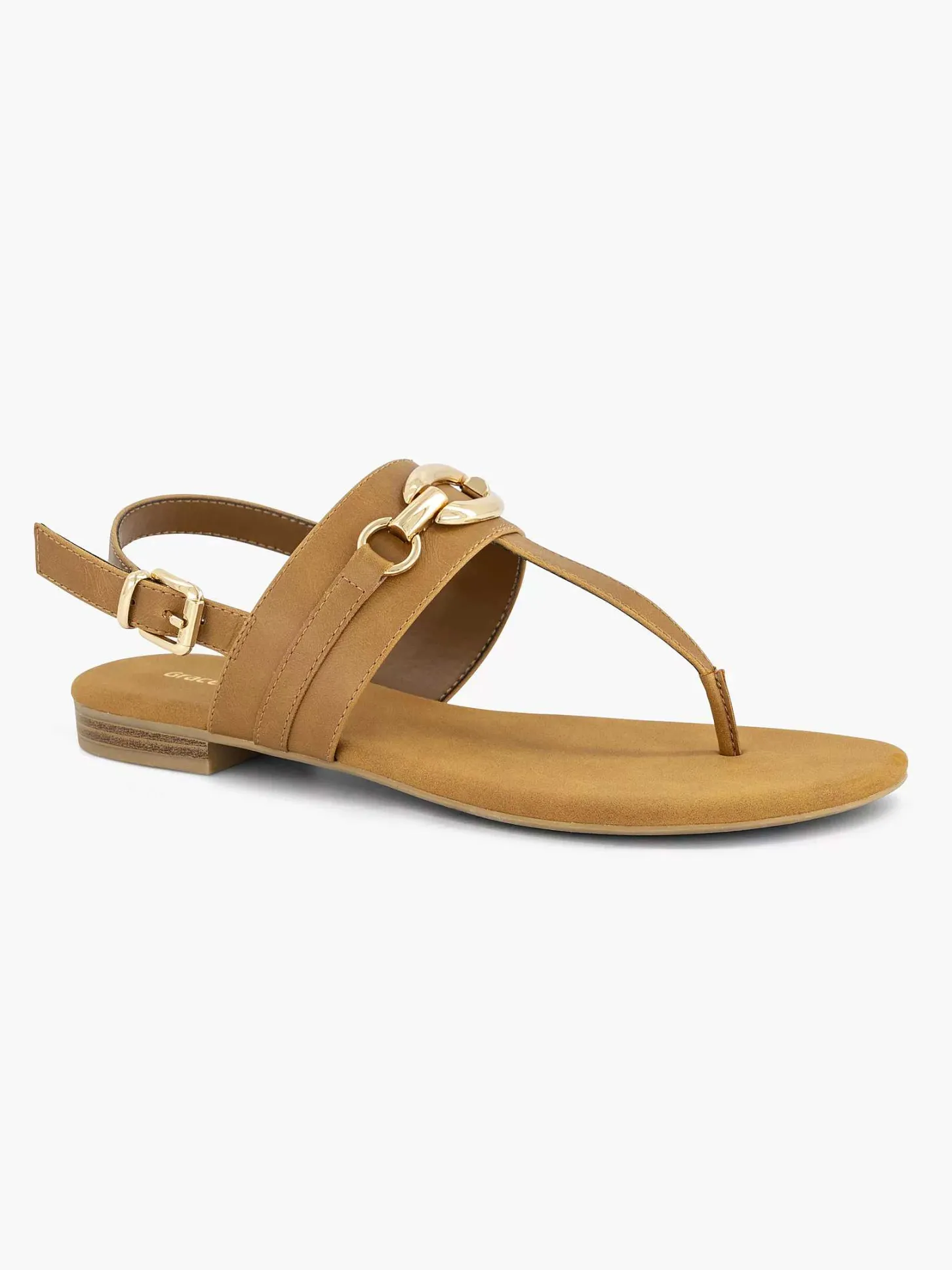 Outlet Bruine Sandaal Sierketting Dames Sandalen