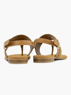 Outlet Bruine Sandaal Sierketting Dames Sandalen