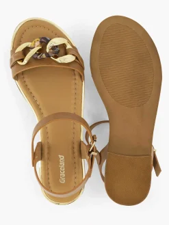 Best Bruine Sandaal Sierketting Dames Sandalen