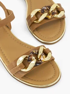 Best Bruine Sandaal Sierketting Dames Sandalen
