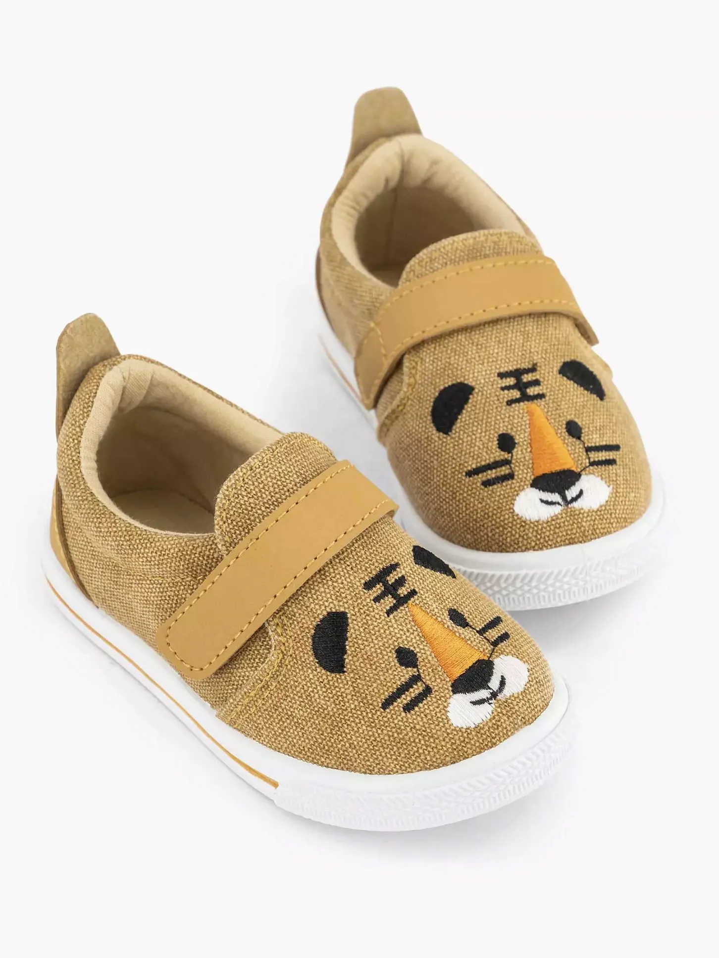 Best Cognac Canvas Instapper Kinderen Jongensschoenen