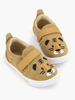 Clearance Cognac Canvas Instapper Beer Kinderen Jongensschoenen