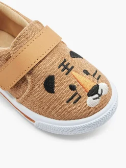 Clearance Cognac Canvas Instapper Beer Kinderen Jongensschoenen