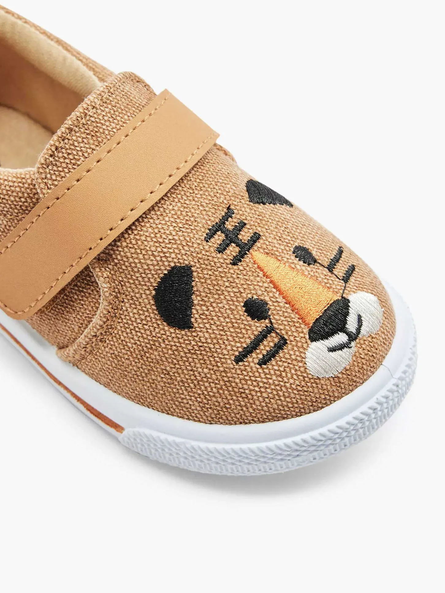Clearance Cognac Canvas Instapper Beer Kinderen Jongensschoenen