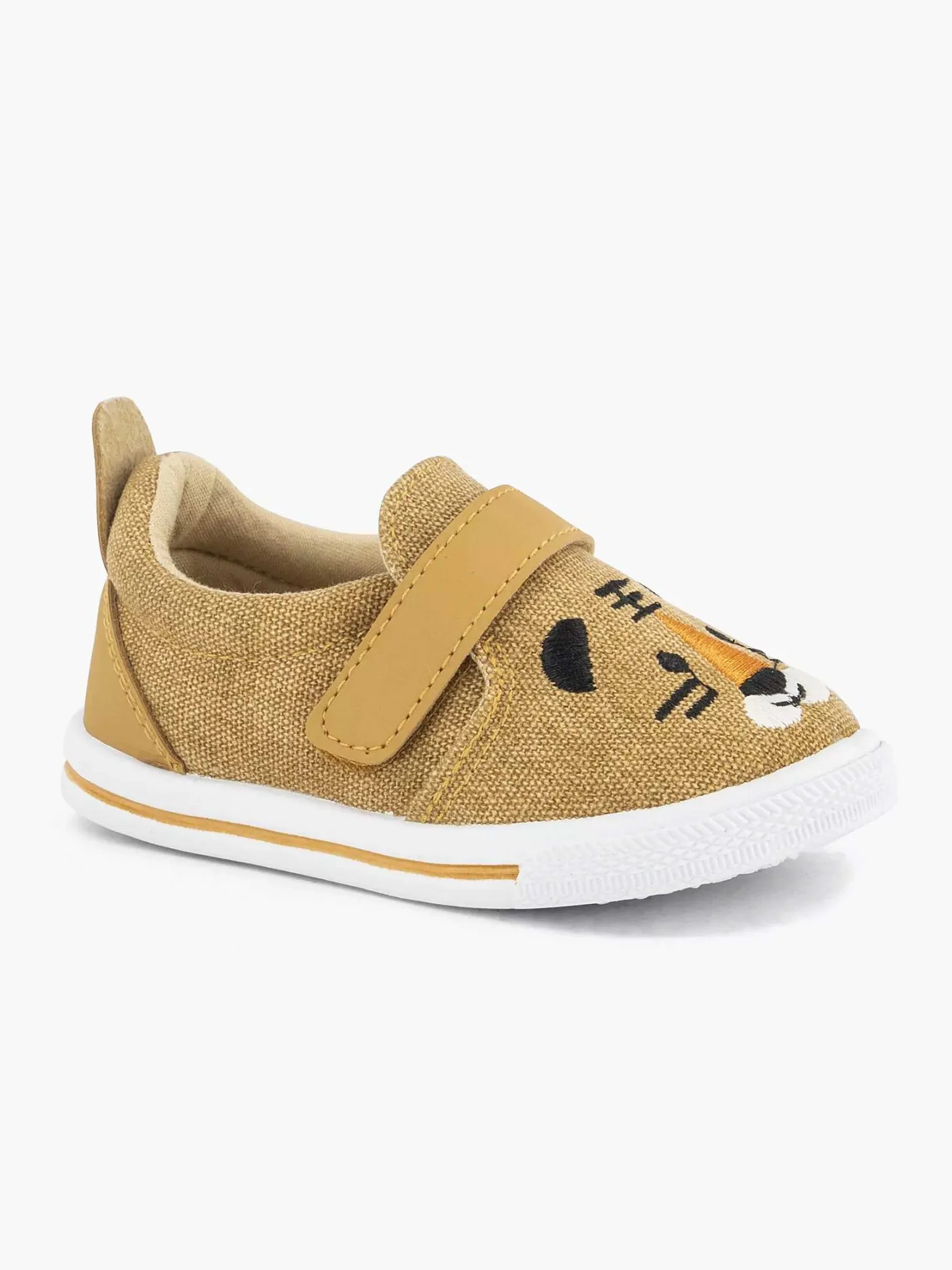 Clearance Cognac Canvas Instapper Beer Kinderen Jongensschoenen