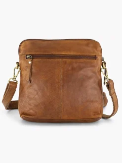 Outlet Cognac Leren Schoudertas Dames Online Exclusive Accessoires