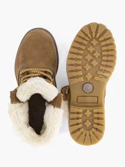 Online Cognac Leren Veterboot Gevoerd Kinderen Jongensschoenen