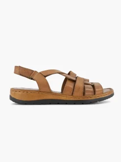 Best Cognac Sandaal Klittenband Dames Sandalen