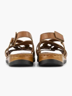 Best Cognac Sandaal Klittenband Dames Sandalen