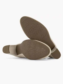 Discount Creme Leren Enkellaars Dames Enkellaarzen & Boots