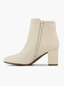 Discount Creme Leren Enkellaars Dames Enkellaarzen & Boots