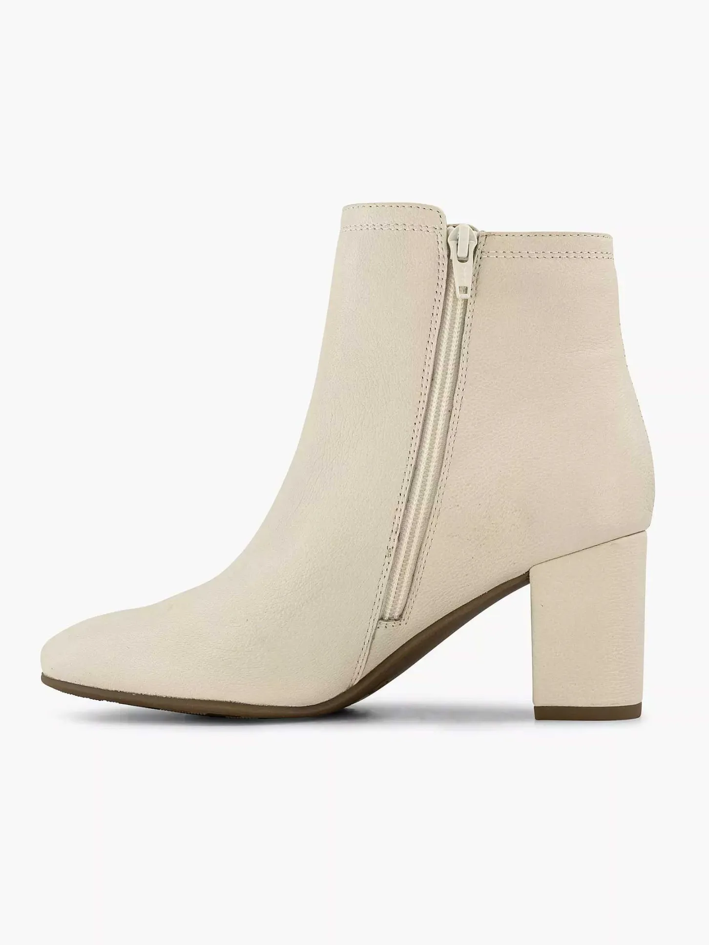 Discount Creme Leren Enkellaars Dames Enkellaarzen & Boots