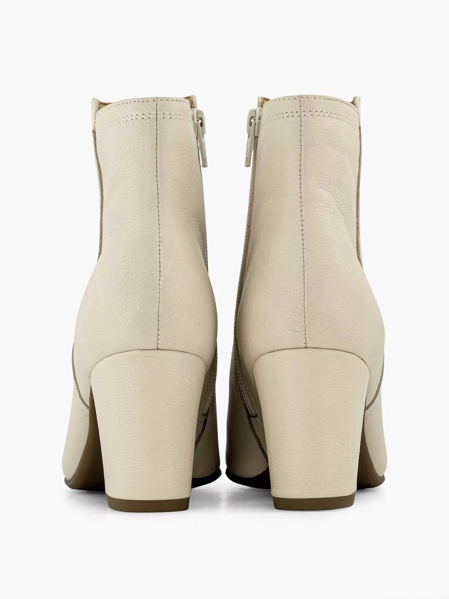 Discount Creme Leren Enkellaars Dames Enkellaarzen & Boots