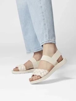 Hot Creme Sandaal Gevlochten Dames Sandalen