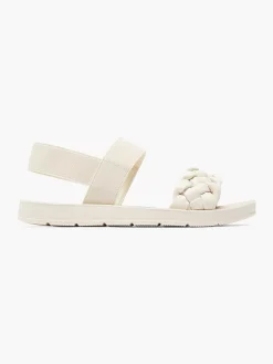 Hot Creme Sandaal Gevlochten Dames Sandalen