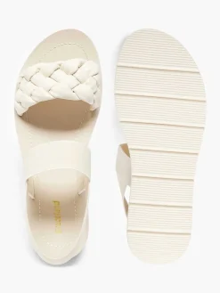 Hot Creme Sandaal Gevlochten Dames Sandalen