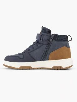 Donkerblauwe Hoge Sneaker Kinderen Jongensschoenen