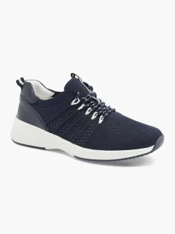 Clearance Donkerblauwe Leren Comfort Sneaker Dames Comfort Schoenen