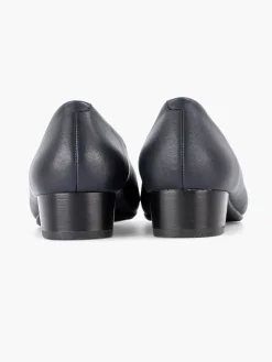 Clearance Donkerblauwe Leren Comfort Pump Dames Comfort Schoenen