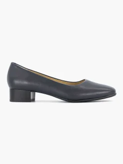 Clearance Donkerblauwe Leren Comfort Pump Dames Comfort Schoenen