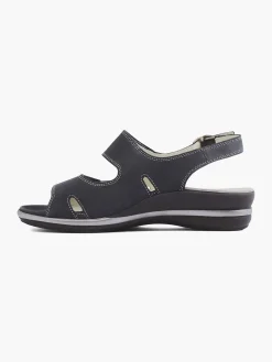Clearance Donkerblauwe Leren Sandaal Dames Comfort Schoenen