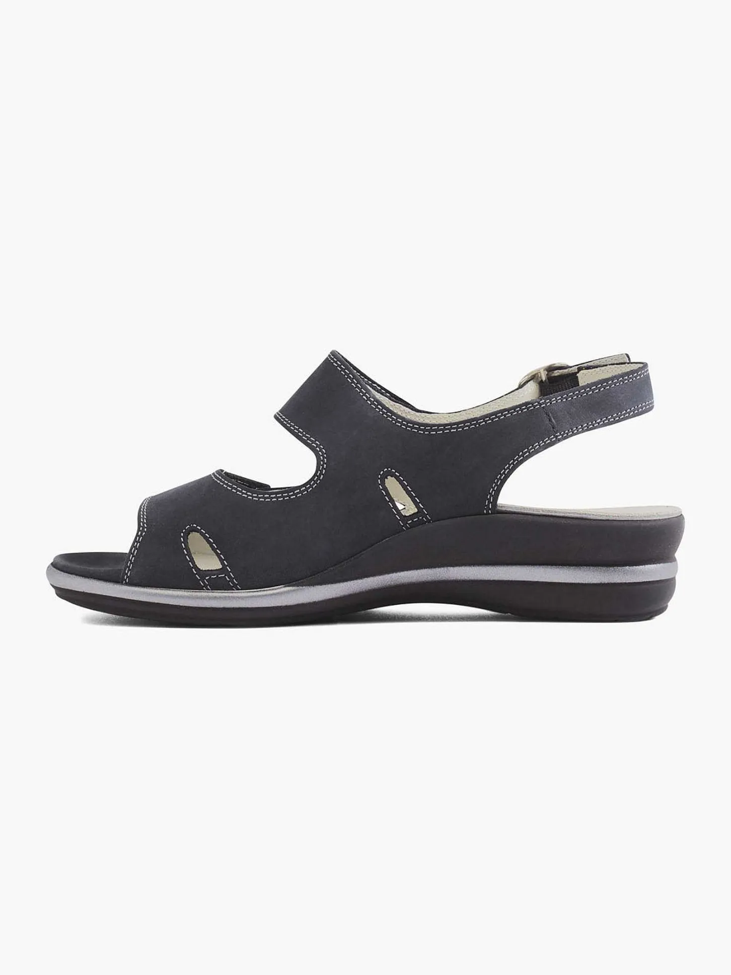 Clearance Donkerblauwe Leren Sandaal Dames Comfort Schoenen