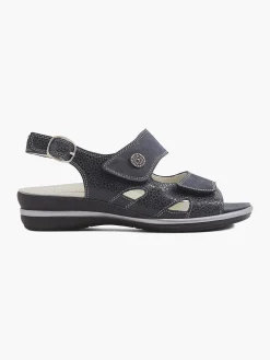 Clearance Donkerblauwe Leren Sandaal Dames Comfort Schoenen