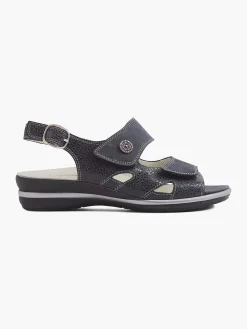 Clearance Donkerblauwe Leren Sandaal Dames Comfort Schoenen