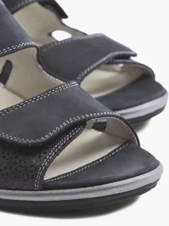 Clearance Donkerblauwe Leren Sandaal Dames Comfort Schoenen
