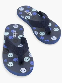 Sale Donkerblauwe Teenslipper Smiley Kinderen Jongensschoenen
