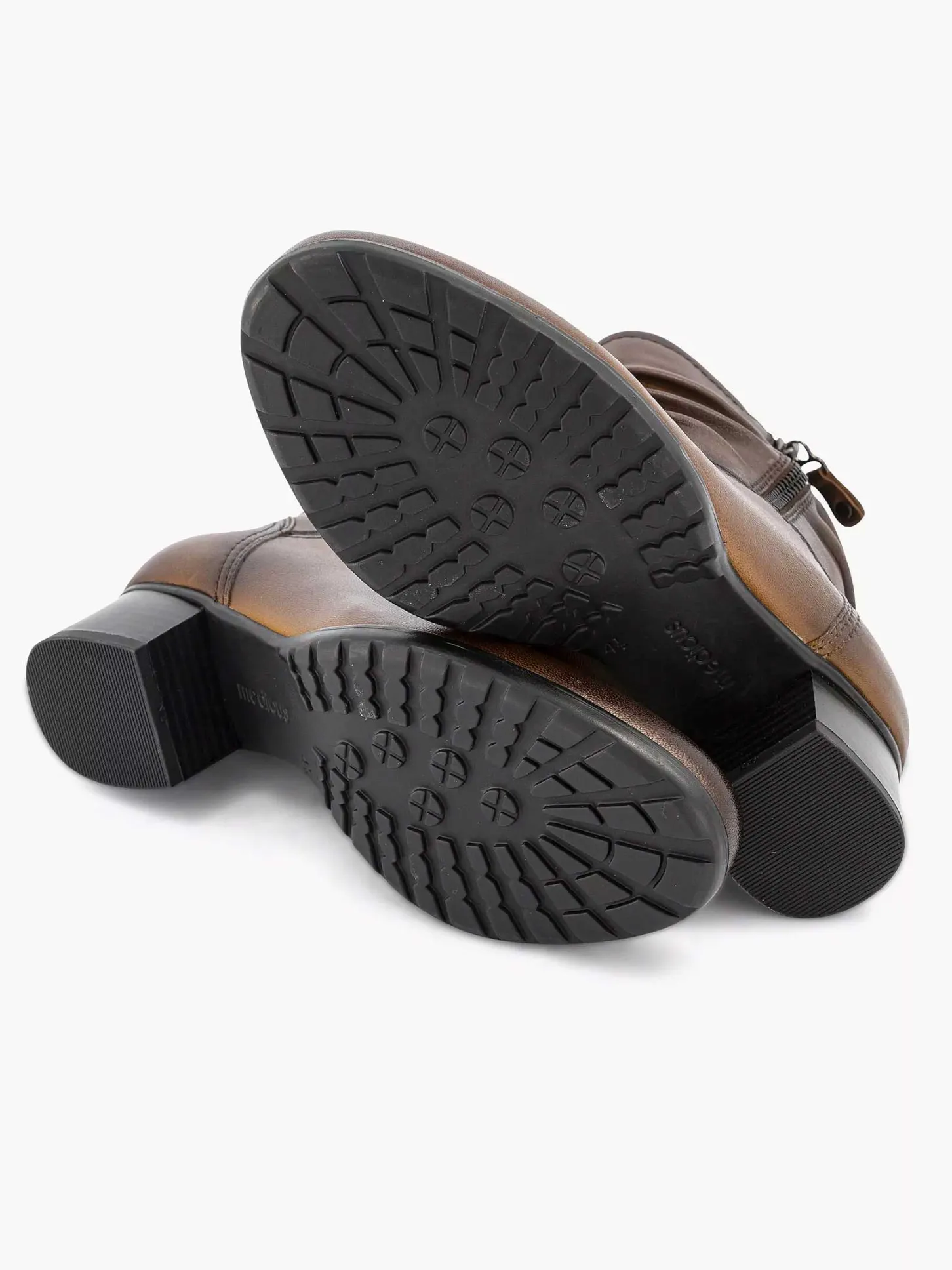 New Donkerbruine Leren Comfort Enkellaars Hak Dames Enkellaarzen & Boots