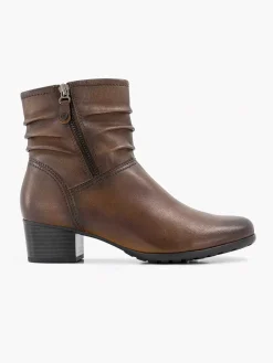 New Donkerbruine Leren Comfort Enkellaars Hak Dames Enkellaarzen & Boots