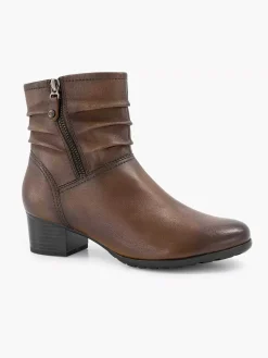New Donkerbruine Leren Comfort Enkellaars Hak Dames Enkellaarzen & Boots