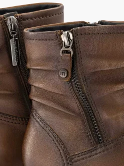 New Donkerbruine Leren Comfort Enkellaars Hak Dames Enkellaarzen & Boots